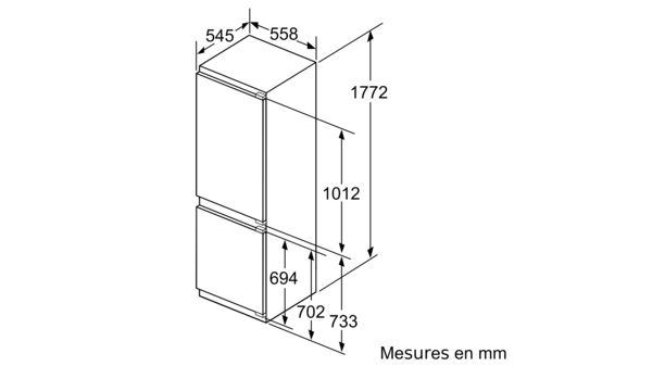 N 70 Réfrigérateur combiné intégrable 177.2 x 55.8 cm flat hinge KI6863F30 KI6863F30-5