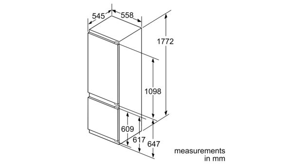 dimensions of a fridge in mm