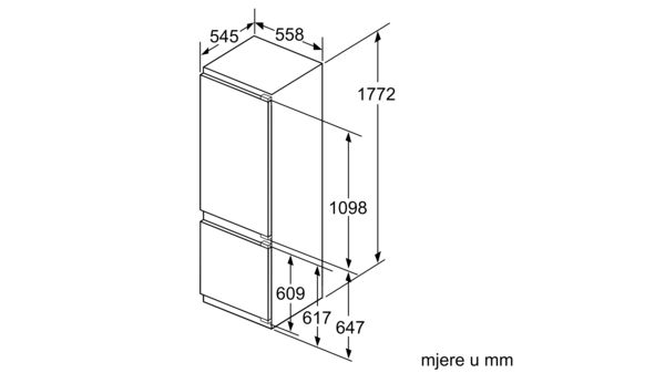 N 70 Ugradbeni hladnjak sa zamrzivačem na dnu 177.2 x 55.8 cm fiksna šarka KI6873FE0 KI6873FE0-7