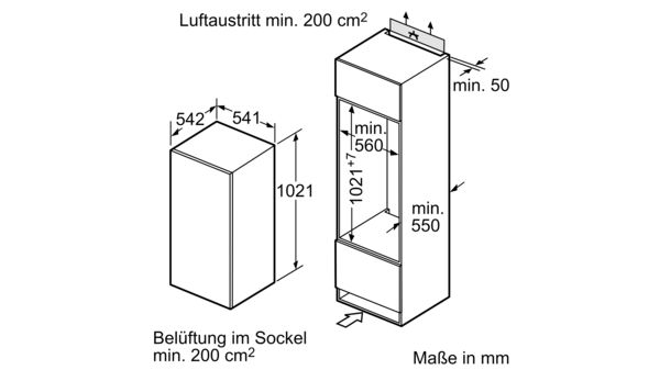 iQ100 Einbau-Kühlschrank 102.5 x 56 cm Flachscharnier KI20RNFF1 KI20RNFF1-6