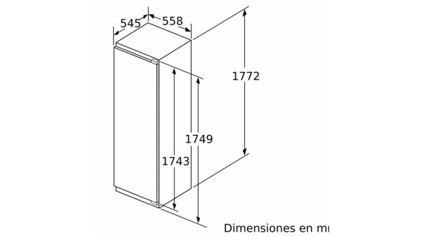 Frigorífico 1 puerta integrable 177.5 x 56 cm Sistema de integración de puerta fija 3FIE737S 3FIE737S-6