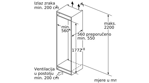 N 70 Ugradbeni hladnjak s odjeljkom zamrzivača 177.5 x 56 cm KI2823F30 KI2823F30-5