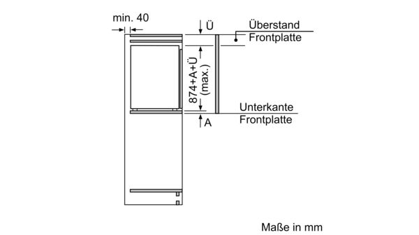 iQ500 Einbau-Kühlschrank 88 x 56 cm Flachscharnier mit Softeinzug KI21RAD40 KI21RAD40-7