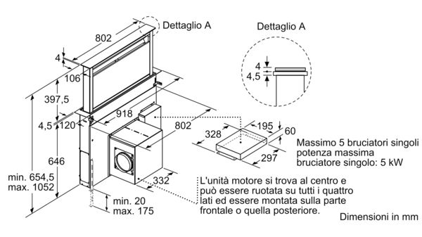 N 90 Cappa aspirante da tavolo 90 cm acciaio inox I99L59N0 I99L59N0-4