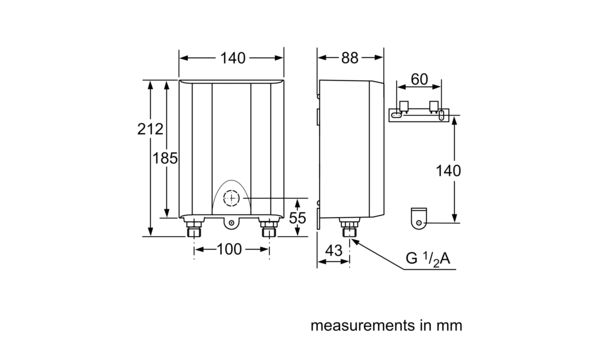 Electronic instantaneous water heater 6,0kW 230 V ~ DE06111M DE06111M-2