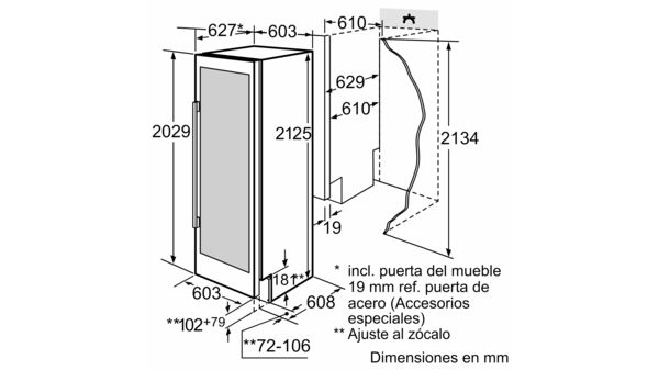 iQ700 Vinoteca con puerta de cristal  212.5 x 60.3 cm CI24WP02 CI24WP02-5