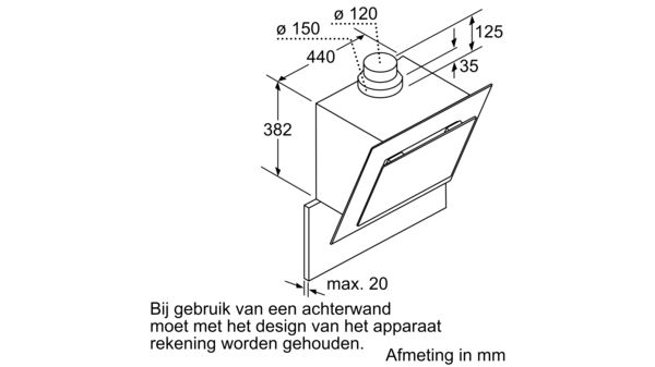 Wandschouwkap 90 cm zwart CD669862 CD669862-9