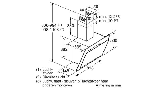 Wandschouwkap 90 cm zwart CD669862 CD669862-11