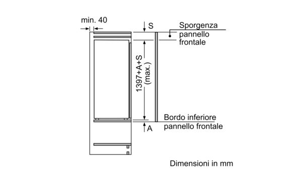 N 70 Frigorifero da incasso con congelatore 140 x 56 cm cerniera piatta KI2523F30 KI2523F30-6