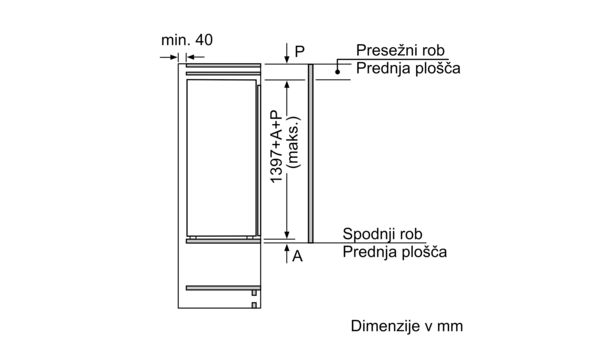 N 90 Vgradni hladilnik 140 x 56 cm KI8513D30 KI8513D30-6
