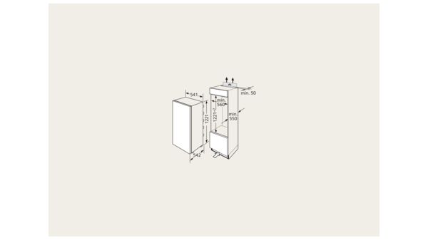 iQ100 réfrigérateur intégrable avec compartiment de surgélation 122.5 x 56 cm KI24LV60 KI24LV60-6
