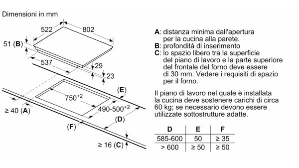 Piano cottura a induzione 80 cm Piani di cottura autarchici, nero T58UB10X0 T58UB10X0-8