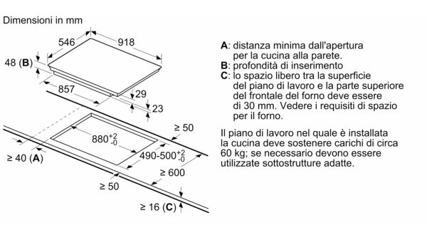 N 90 Piano cottura a induzione 90 cm Nero, con profili T59TF6TN0 T59TF6TN0-8
