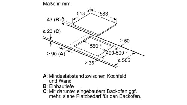 Elektro-Kochfeld 60 cm herdgesteuert, Schwarz, Mit Rahmen aufliegend CM623052 CM623052-7