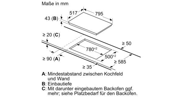N 50 Elektrokochfeld 80 cm herdgesteuert, Schwarz, Mit Rahmen aufliegend M13R83N2 M13R83N2-7