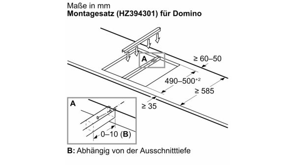 iQ100 Domino-Kochfeld, Induktion 30 cm Schwarz, Mit Rahmen aufliegend EH375FBB1E EH375FBB1E-14