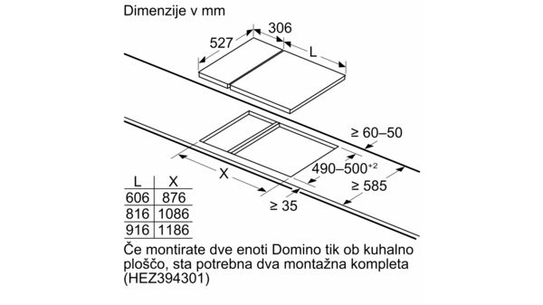 N 90 Domino plinska kuhalna plošča 30 cm Steklokeramika, Črna N23TA29N0 N23TA29N0-9