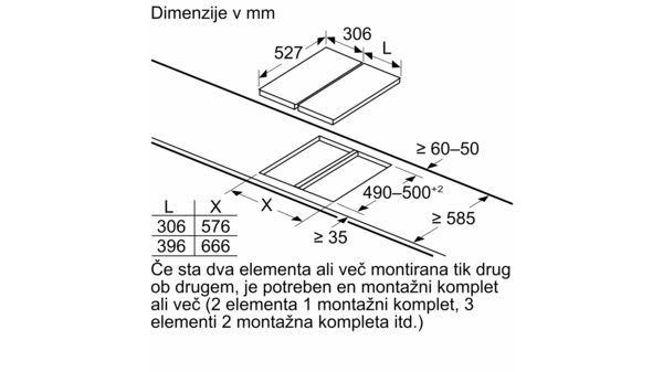 N 90 Domino plinska kuhalna plošča 30 cm Steklokeramika, Črna N23TA19N0 N23TA19N0-9