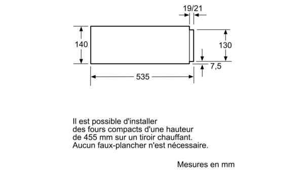 N 70 Tiroir chauffant 60 x 14 cm Inox N17HH10N0 N17HH10N0-5