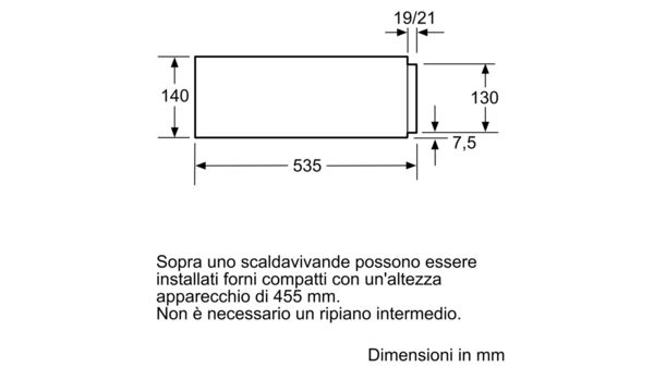 N 70 Scaldavivande 60 x 14 cm Acciaio inox N17HH10N0 N17HH10N0-5