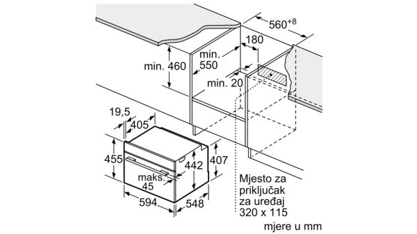 N 70 Ugradbena parna pećnica 60 x 45 cm Nehrđajući čelik C15DR00N0 C15DR00N0-8