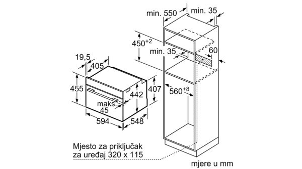 N 70 Ugradbena parna pećnica 60 x 45 cm Nehrđajući čelik C15DR00N0 C15DR00N0-9