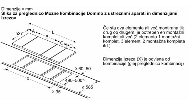 N 90 Domino plinska kuhalna plošča 30 cm Steklokeramika, Črna N23TA19N0 N23TA19N0-7