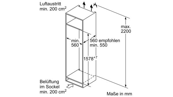 Einbau-Kühl-Gefrier-Kombination mit Gefrierbereich unten 157.8 x 54.1 cm Schleppscharnier JC77BBSF0 JC77BBSF0-2