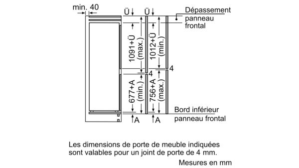 N 50 Réfrigérateur combiné intégrable 177.2 x 54.1 cm sliding hinge KI5862S30 KI5862S30-8