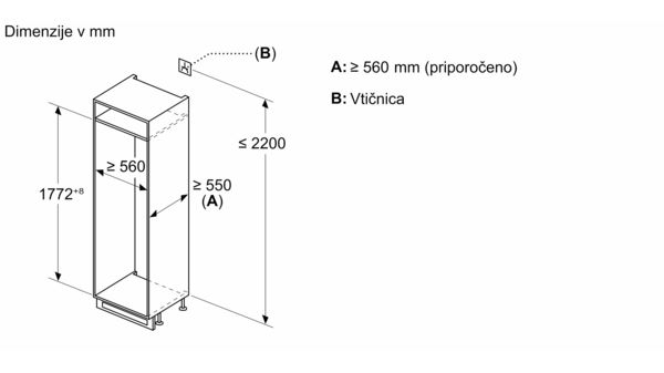 N 50 Vgradni hladilnik z zamrzovalnikom spodaj 177.2 x 54.1 cm flat hinge KI7862FF0 KI7862FF0-8