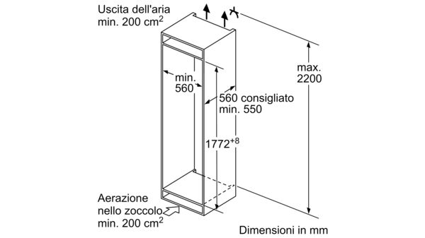 N 70 Frigoriferi combinati con area di congelamento in basso integrabile KI4823F30 KI4823F30-2
