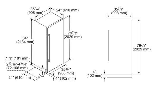 Freedom® Built-in Panel Ready Fresh Food Column 36'' soft close flat hinge T36IR900SP T36IR900SP-10