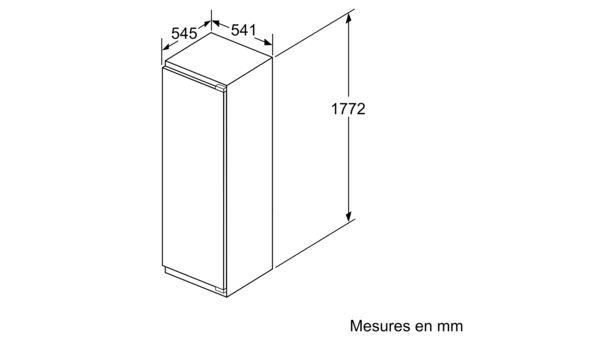 N 50 Réfrigérateur intégrable 177.5 x 56 cm sliding hinge KI1812S30 KI1812S30-5