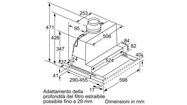 N 70 Cappa aspirante telescopica 60 cm D46MP54X0 D46MP54X0-10