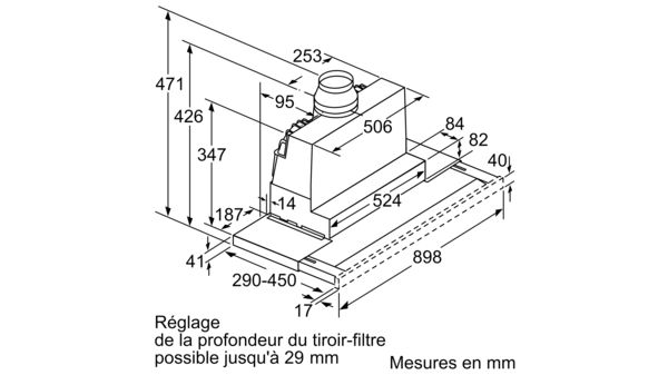 N 70 Hotte télescopique 90 cm Acier inox D49MP54X0 D49MP54X0-11