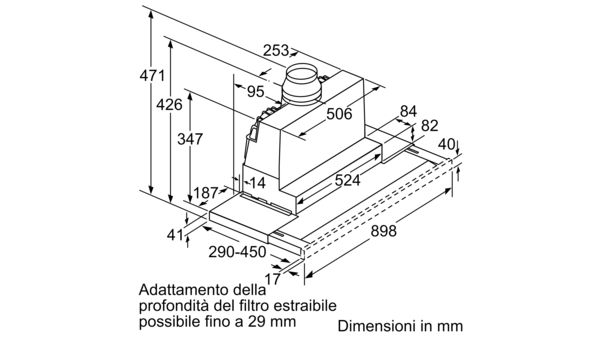 N 70 Cappa aspirante telescopica 90 cm acciaio inox D49MP54X0 D49MP54X0-7