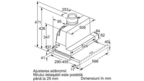 N 50 HotÄ telescopicÄ, Ã®ncorporabilÄ 60 cm Argintiu metalic D46ED52X0 D46ED52X0-7