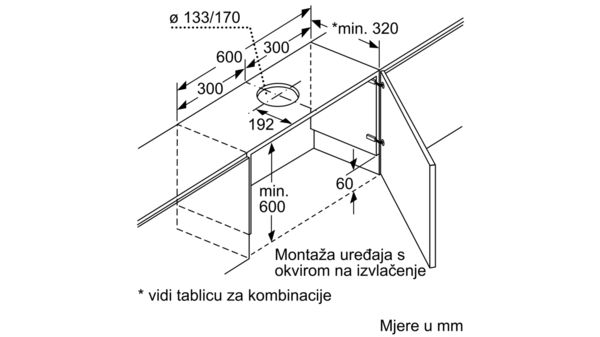 Dodatni pribor za nape 538 mm Z54TL60X0 Z54TL60X0-4