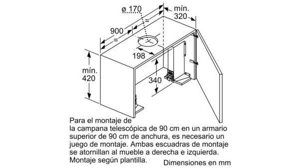 N 90 Campana telescópica 90 cm D49PU54X0 D49PU54X0-8