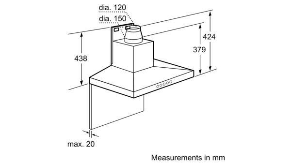 iQ300 wall-mounted cooker hood 90 cm Stainless steel LC97WA532B LC97WA532B-6