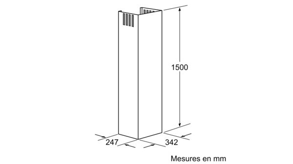 Extension de la cheminée 1500 mm LZ12365 LZ12365-3