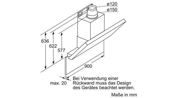 iQ700 Schwarz mit Glasschirm 90 cm Wand-Esse LC91KB672 LC91KB672-7