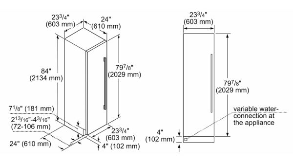 Freedom® Built-in Panel Ready Freezer Column 24'' soft close flat hinge T24IF900SP T24IF900SP-6