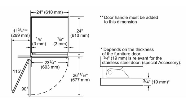 Freedom® Built-in Panel Ready Freezer Column 24'' soft close flat hinge T24IF900SP T24IF900SP-4