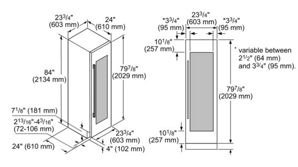 Freedom® Built-in Wine Cooler with Glass Door 24'' Panel Ready T24IW905SP T24IW905SP-12