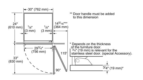 Freedom® Built-in Two Door Bottom Freezer 30'' flat hinge T30IB900SP T30IB900SP-10