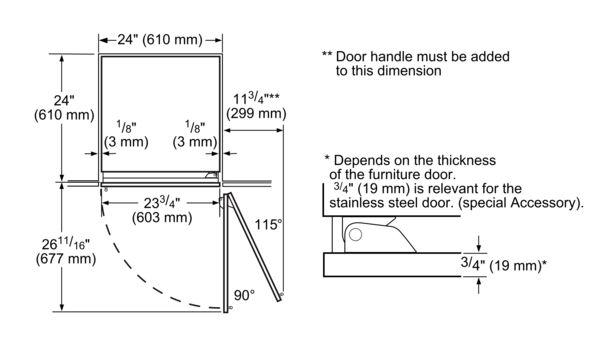 Freedom® Built-in Freezer 24'' soft close flat hinge T24ID900RP T24ID900RP-10