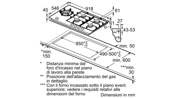 N 90 Piano cottura a gas 90 cm Vetroceramica, Nero T29TA79N0 T29TA79N0-10
