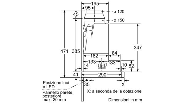 N 70 Cappa aspirante telescopica 60 cm D46MP54X0 D46MP54X0-8
