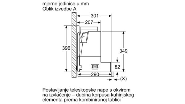 Dodatni pribor za nape 538 mm Z54TL60X0 Z54TL60X0-7